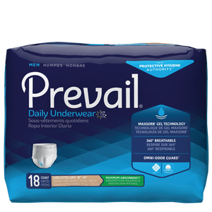 lot 40360 image: Prevail Maximum Absorbency Protective Underwear for Men, Size Large, 18 count