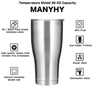 lot 40381 image: 30 oz Metal insulate tumbler with cleaning sponge