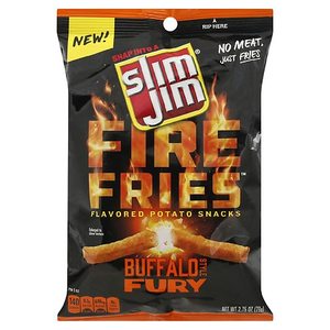 lot 40406 image: Slim Jim Fire Fries Buffalo Style Fury Flavored Potato Snacks, 2.75 oz.