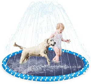 lot 40409 image: KOOLTAIL Dog Splash Pad Sprinkler - Splash Pad for Kids and Pets, Summer Water Toy, Inflatable Dog Outdoor Toy, Backyard Splash Pad for Toddlers