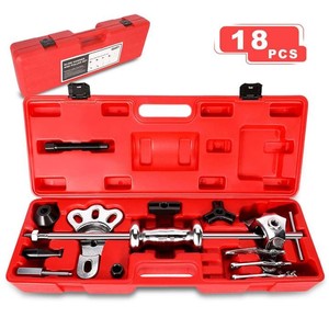 lot 42442 image: 9-Way Slide Hammer Puller Set, Front Wheel Hub Bearing Remover & Rear Wheel Axle Hub Dent Shaft Puller Tool Kit