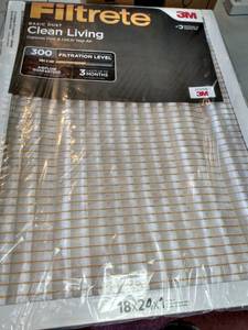 lot 42447 image: Air Filter Filtrete Ac Furnace, 16 X 24 X 1 Mpr 300, Clean Living 6-pack