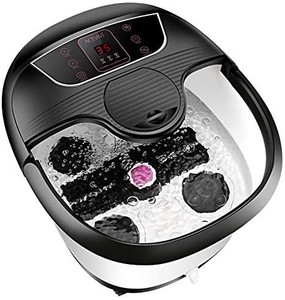 lot 42474 image: Motorized Foot Bath Spa Massager, Feet Bath Spa with Heat and Massage, 8 Massage Balls and Rollers, Bubble Surging for Feet Relief and Cleaning, Timer Pedicure Stone Function