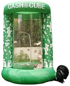 lot 42514 image: nflatable Cash Cube Booth for Advertisment, Inflatable Money Grab Machine for Event (No Blower Included) (Green)