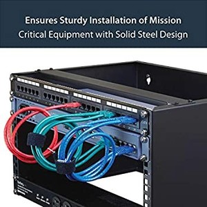 lot 42549 image: StarTech.com 6U Wall Mount Network Equipment Rack - 14 Inch Deep - 19 Patch Panel Bracket for Shallow Server Equipment- 44lbs Capacity (WALLMOUNT6), Black