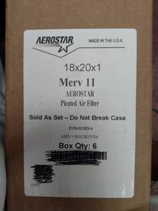 lot 42558 image: Aerostar Allergen & Pet Dander 18x20x1 MERV 11 Pleated Air Filter Made in the...