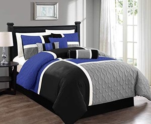 lot 47954 image: Chezmoi Collection 7-Piece Quilted Patchwork Comforter Set