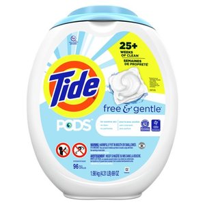 lot 47961 image: Tide Pods Free & Gentle, Laundry Detergent Pacs, 96 Ct