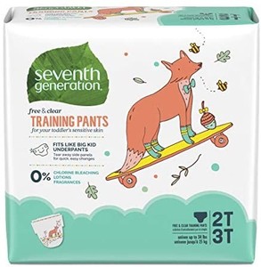 lot 30427 image: Seventh Generation Free & Clear Potty Training Pants Size 2T3T (M), up to 35 lbs 25 count, Pack