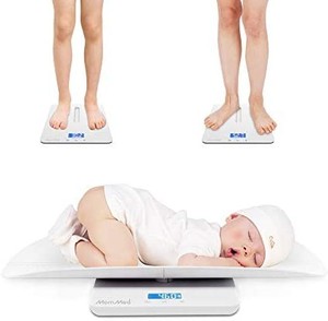 lot 2565 image: MomMed Baby Scale, Multi-Function Toddler Scale, Baby Scale Digital, Pet Scale, Infant Scale with Hold Function, Blue Backlight, Weight(Max 220 Pound) and Height Track (Max 24inch)