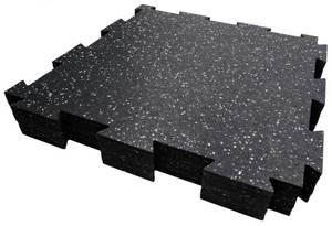 lot 2580 image: RE810406DDG4B 19 x 19 in. x 6 mm Performance Fitness Flooring Mat Tiles, 23.5 SF Pack, Grey - 10 Piece