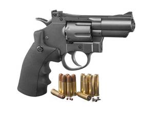 lot 40427 image: Crosman SNR357 .177 Pellet4.5 mm BB CO2-Powered Revolver BlackGrey 2.5 snub nose