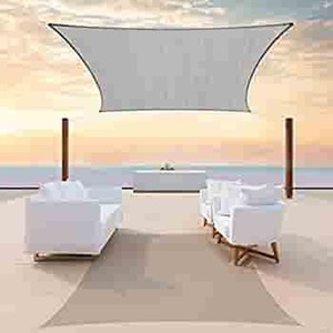 lot 40428 image: ColourTree 12 x 20 Grey Rectangle Sun Shade Sail Canopy