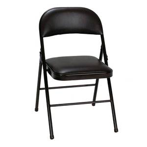 lot 40452 image: Cosco Vinyl Folding Chair (4-Pack), Black