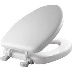 lot 7308 image: Mayfair Lift Off Elongated Cushioned Vinyl Toilet Seat