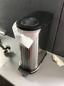 lot 7442 image: Palm Restaurant Stainless Steel Pedal Bin