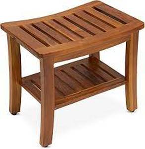 lot 7410 image: Teak Wooden Shower Bench