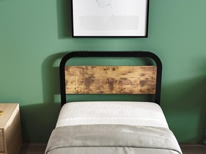 lot 7311 image: Heavy Duty Steel Bed Frame Headboard