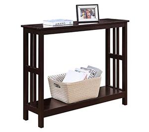 lot 2010 image: Convenience Concepts Mission Console Table with Shelf, Espresso