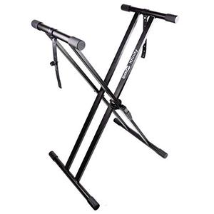 lot 2011 image: RockJam Xfinity Heavy-Duty, Double-X, Pre-Assembled, Infinitely Adjustable Piano Keyboard Stand with Locking Straps