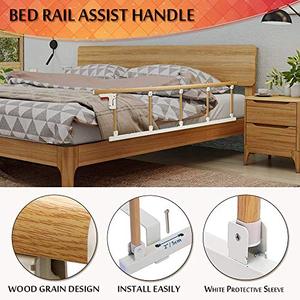 lot 2016 image: Bed Rails for Elderly Adults Portable Grab Bar Hand Rail Fold Down Assist Handle Bed Cane Medical Hospital Sides Rails Guard Home Care Handicap Safety Assistance Devices (47inch Long)