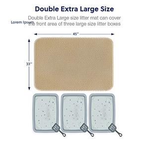 lot 2038 image: WePet Cat Litter Mat, Kitty Litter Trapping Mat, Honeycomb Double Layer Mats, No Phthalate, Urine Waterproof, Easy Clean, Scatter Control, Catcher Litter Tray Box Rug Carpet 45x33 Inch Beige