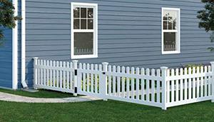 lot 2047 image: Zippity Outdoor Products ZP19004 Newport Vinyl Picket Unassembled Gate, 31�H x 41�W, White