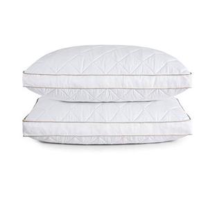 lot 2066 image: puredown Natural Goose Down Feather Pillows for Sleeping Gusseted Down Pillow Queen Size Set of 2