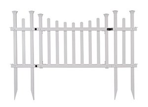 lot 2082 image: Zippity Outdoor Products ZP19028 Unassembled Madison Vinyl Gate Kit with Fence Wings, White