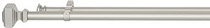 lot 2083 image: Amazon Basics 1 Double Curtain Rod with Square Finials - 72 to 144, Nickel