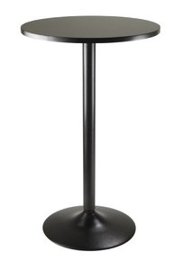 lot 2094 image: Winsome Obsidian Pub Table Round Black Mdf Top with Black Leg And Base - 23.7-Inch Top, 39.76-Inch Height