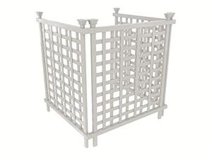 lot 2101 image: Zippity Outdoor Products ZP19052 Liberty Lattice 42 X 36 Enclosure to Cover Outdoor Garbage or AC Units White Vinyl Privacy Screen