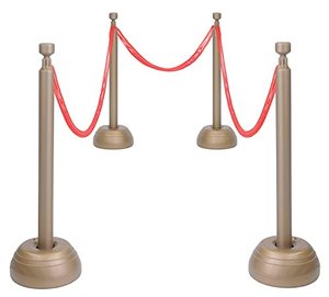 lot 2072 image: Beistle Red Rope Stanchion Set Awards Night Decorations, VIP Party, RedBronze