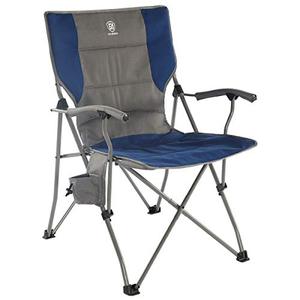 lot 2079 image: EVER ADVANCED Foldable Camping Chair Padded Arm Chair,Collapsible Steel Frame Heavy Duty Supports 300 lbs