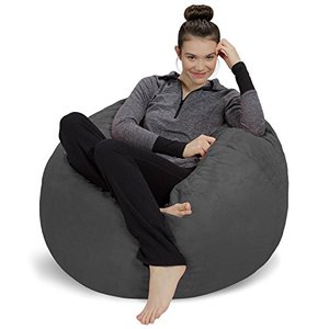 lot 2087 image: Sofa Sack - Plush, Ultra Soft Bean Bag Chair - Memory Foam Bean Bag Chair with Microsuede Cover - Stuffed Foam Filled Furniture and Accessories for Dorm Room - Charcoal 3