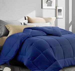 lot 2152 image: ASHOMELI Queen Size Comforter,Cooling Comforter for Night Sweats,All Season Down Alternative Comforter,Quilted Comforter with Corner Tabs (Navy,Queen,88x88)