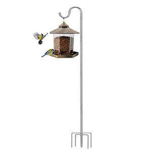 lot 2165 image: Shepherds Hook for Outdoor, 62 Inch Tall & 58 Inch Diameter Stainless Steel Heavy Duty Poles to Hang Outdoor Lights with 5 Prongs Base, Suitable for Bird Feeders or Wedding Decors(1pack)