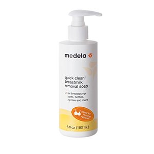 lot 2168 image: Medela Quick Clean Breast Milk Removal Soap, No Scrub Hypoallergenic Soap for Pump Parts and Nursing Apparel, Removes Breast Milk Residue Up to 3 Days Old, 6 Fluid Ounces
