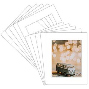 lot 2177 image: Pack of 10 16x20 WHITE Picture Mats with White Core Bevel Cut for 11x14 Pictures