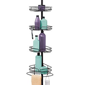 lot 2178 image: Zenna Home 2161HB Shower Tension Pole Caddy, Bronze