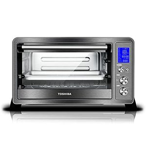 lot 2192 image: Toshiba AC25CEW-BS Toaster Oven, 6-Slice Bread12-Inch Pizza, Black Stainless Steel