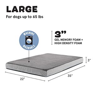 lot 2195 image: Barkbox Memory Foam Platform Dog Bed  Plush Mattress for Orthopedic Joint Relief (Large, Grey)