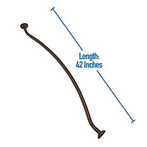 lot 2202 image: Bath Bliss, Water and Rust Resistant, Easy to Install Wall Mounted Adjustable Curved Bathroom Shower Curtain Rod, 42 72, 33% More Space, Oil Rubbed Bronze