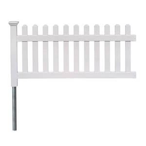 lot 2205 image: Newport Permanent Picket Fence with Post and No-Dig Steel Pipe Anchor (3ft x 6ft)
