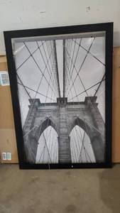 lot 2212 image: Damaged Americanflat 20x30 Poster Frame in Black with Polished Plexiglass-Horizontal and Vertical Formats with Included Hanging Hardware