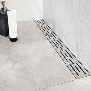 lot 2223 image: Neodrain 36 Inch Rectangular Linear Shower Drain with Brick Pattern Grate, Brushed 304 Stainless Steel Bathroom Floor Drain,Shower Floor Drain Includes Adjustable Leveling Feet, Hair Strainer