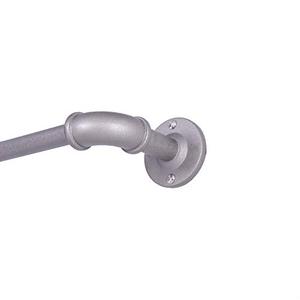lot 2228 image: Sun Zero Bronn Wrap Around Window Curtain Rod, 66-120, Polished Pewter