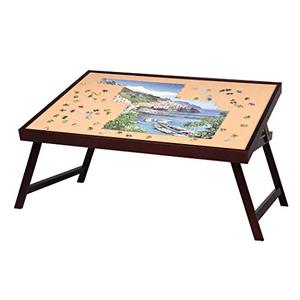 lot 2260 image: Lavievert Wooden Jigsaw Puzzle Table Large Portable Folding Tilting Table for Up to 1,500 Pieces Puzzles