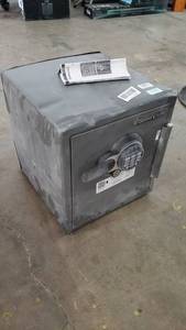 lot 2277 image: Damaged - SentrySafe SFW123GDC Fireproof Safe and Waterproof Safe with Digital Keypad 1.23 Cubic Feet, Gun Metal Grey