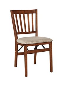 lot 2281 image: Meco STAKMORE School House Folding Chair Cherry Finish, Set of 2